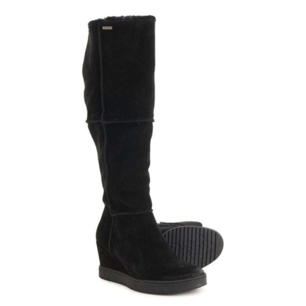 Sofft Sovania Waterproof‎ Suede Shearling Tall Boot Wedge Heel Winter Boots 7